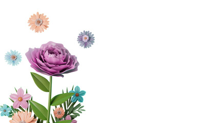 Spring concept rose banner cutout