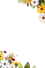 Spring concept floral banner cutout