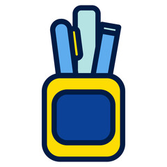 pencil case filled line icon