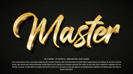 Golden master 3d editable text effect