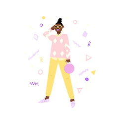 African woman character simple illustration