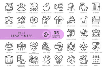 Set of conceptual icons. Vector icons in flat linear style for web sites, applications and other graphic resources. Set from the series - Beauty and SPA. Editable outline icon.	
