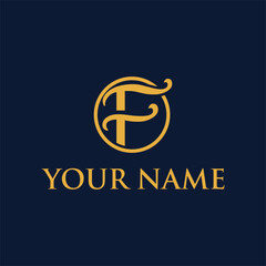 Letter f monogram luxury creative logo design