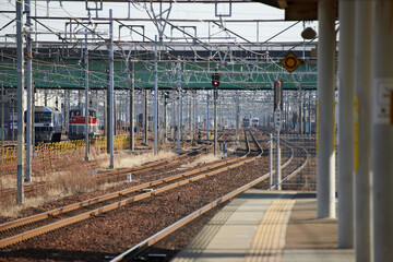 JR稲沢駅の線路の風景