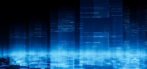 Fototapeta premium Big data code ray light background.