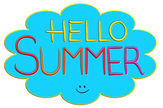 Hello Summer, message in cloud