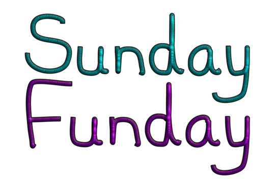 Sunday Funday, hand-written text