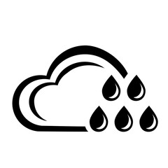 Vector illustration, logo, web icon cloud and rain. Isolated on a white background.