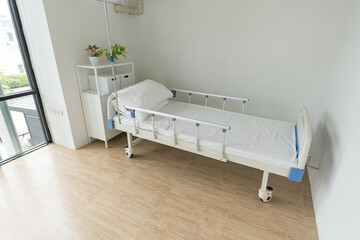 Recovery Room with beds on interior of an empty hospital room
