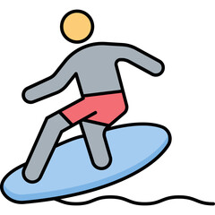 Surfing Vector Icon fully editable

