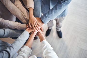 Mockup, business and hands for partnership, support and solidarity for deal, project and...