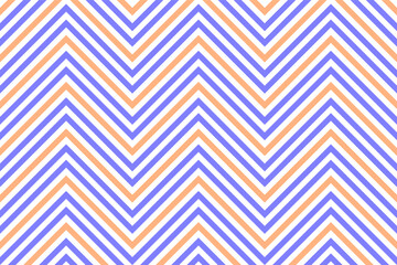Pastel orange and blue zigzag chevron stripes fabric pattern on white background vector. Wall and floor ceramic tiles pattern.