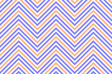 Pastel orange and blue zigzag chevron stripes fabric pattern on white background vector. Wall and floor ceramic tiles pattern.