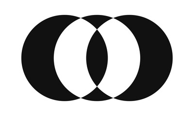 Three Overlapping Circles Negative Space Icon © John Uttley