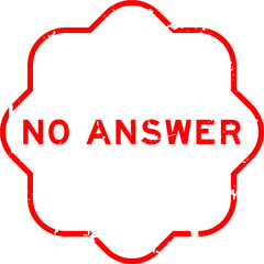 Fototapeta premium Grunge red no answer word rubber seal stamp on white background