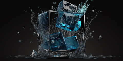 water splash in glass. Generative AI