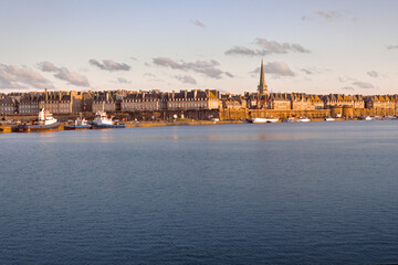 Sun rises over Saint Malo