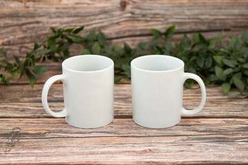 two mugs, mockup, coffee cup, two coffee cups, two mugs template, use it for your design