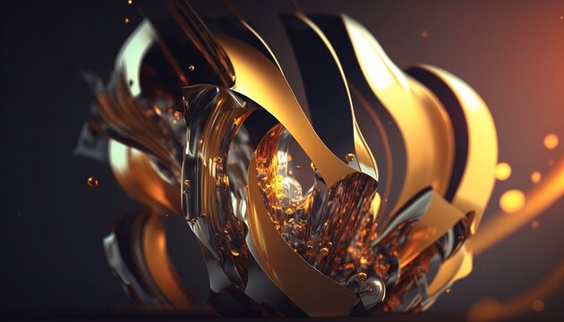 Abstract light glass black Background - Generative AI
