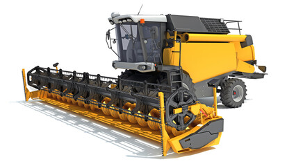 Obraz premium Combine Harvester 3D rendering on white background