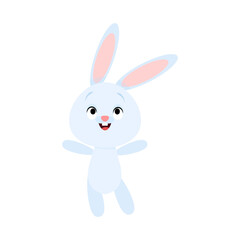 Cute funny smiling blue easter bunny