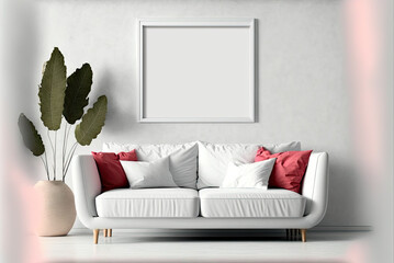 interior off-white color design with sofa Generative AI
