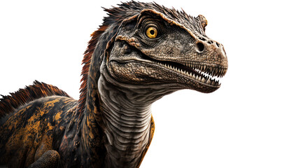 Velociraptor dinosaur isolated on white, transparent, generative ai