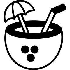 Coconut drink Vector Icon fully editable

