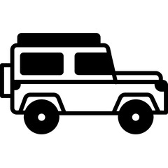 Travelling jeep Vector Icon fully editable

