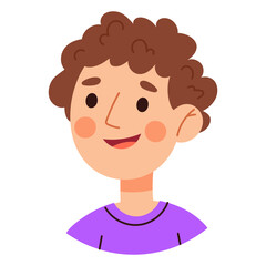 People avatars. Characters head portraits. Happy modern young person avatars. Flat vector illustration