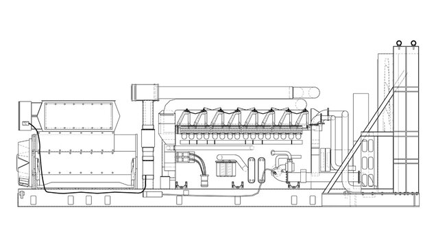 Large industrial diesel generator
