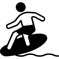 Surfing Vector Icon fully editable

