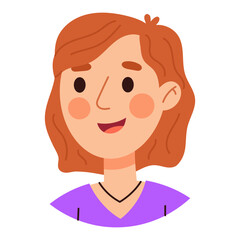 People avatars. Characters head portraits. Happy modern young person avatars. Flat vector illustration
