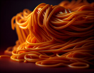 close up spaghetti, Generative AI