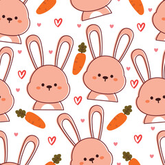 seamless pattern cartoon bunny. cute animal wallpaper for textile, gift wrap paper