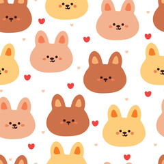 Obraz premium seamless pattern cartoon bunny. cute animal wallpaper for textile, gift wrap paper