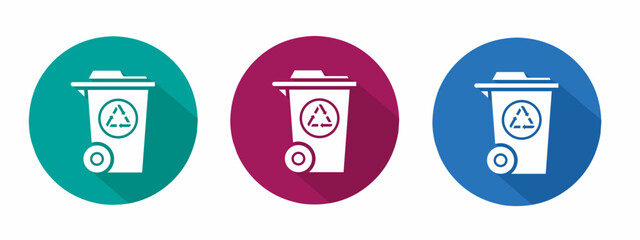 Icon for modern trash can vector illustration in flat.