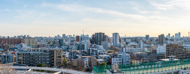 Fototapeta na wymiar 東京都大田区池上のパノラマ風景