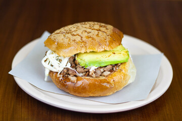 hamburger on a plate