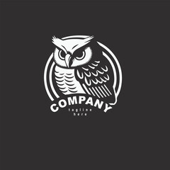 Owl bird logo, owl line art template design inspiration. Logo Vector icon template