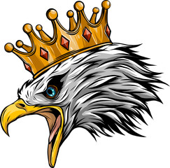 Mascot with crowned American eagle. vector illustration - 572643787