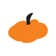 pumpkin Orange. Autumn halloween pumpkin, vegetable graphic icon or print. isolated on a white background. Flat design style. clipart. vector illustration