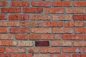 Background of an old red brick wall