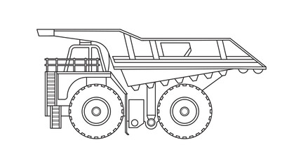 Hand drawn color children construction large size mining truck construction machine clipart © wordspotrayal