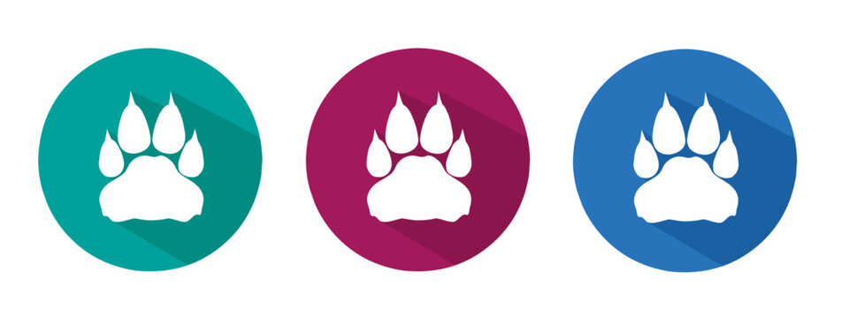 Icon for cat footprints vector illustration in flat.