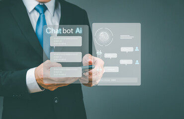 New generation businessmen use chatbots on communication tools. Use the Q&A command To create AI tasks using technology developed by programmers. Smart robots of the future, AI cutting-edge technology