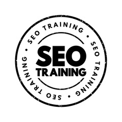 Seo Training - process of improving your website to increase visibility on popular search engines, text concept stamp