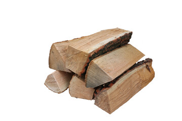 Firewood stacked for use in the fireplace.