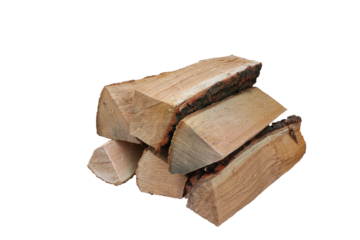 Firewood stacked for use in the fireplace.