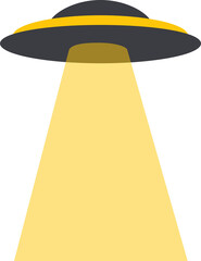 Space ship and yellow light. UFO illustration Design element © Nonna